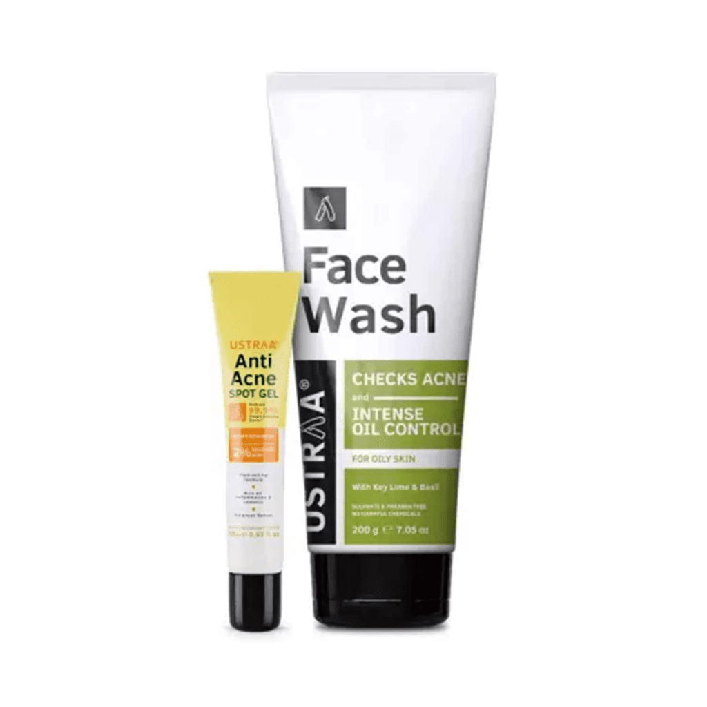 Ustraa Anti-Acne Kit (anti-acne Spot Gel & Face Wash Oily Skin) - Ustraa