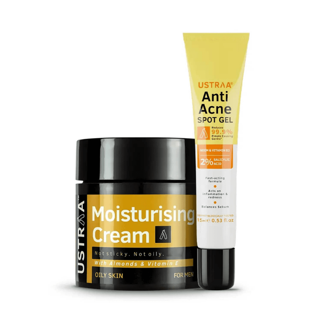 Ustraa Anti Acne Spot Gel & Moisturising Cream Oily Skin Combo - Ustraa