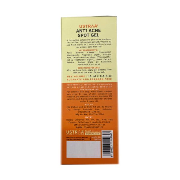 Ustraa Anti Acne Spot Gel & Moisturising Cream Oily Skin Combo - Ustraa
