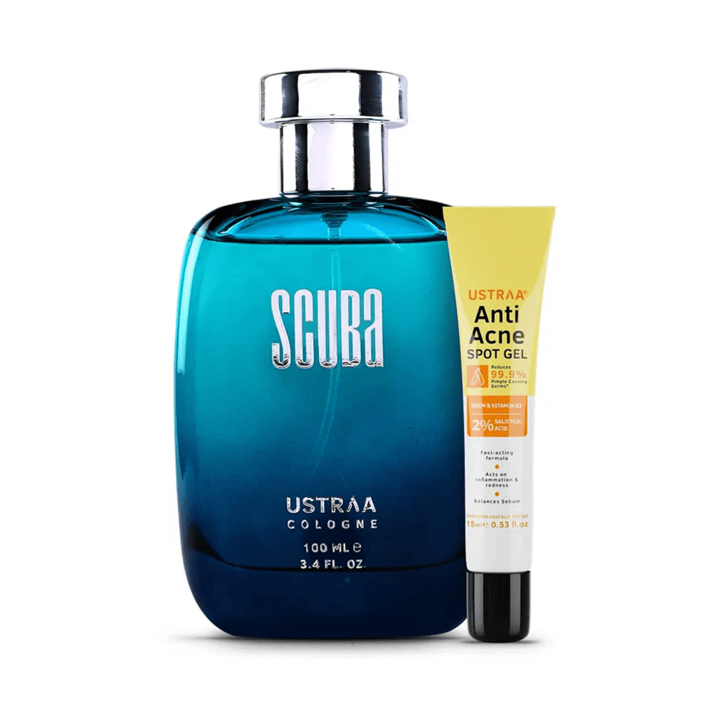 Ustraa Anti Acne Spot Gel & Scuba Cologne Combo - Ustraa