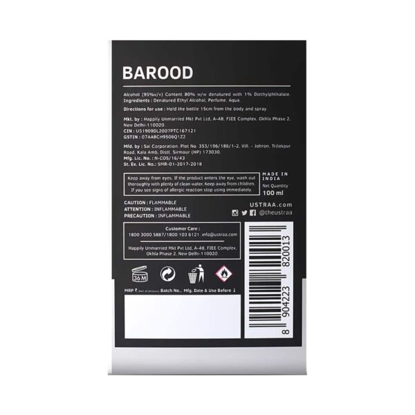 Ustraa Barood Eau De Parfum (100ml) - Ustraa