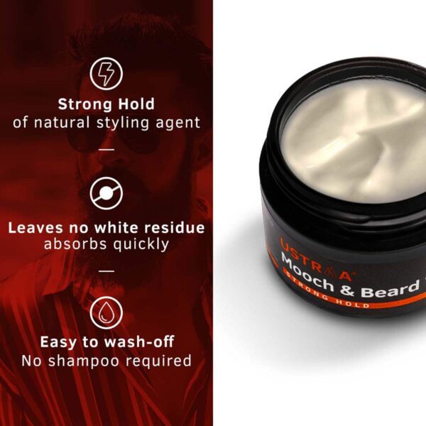 Ustraa Beard Growth Oil and Beard & Mooch Wax - Ustraa