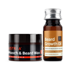 Ustraa Beard Growth Oil and Beard & Mooch Wax - Ustraa