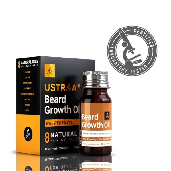 Ustraa Beard Growth Oil and Beard & Mooch Wax - Ustraa