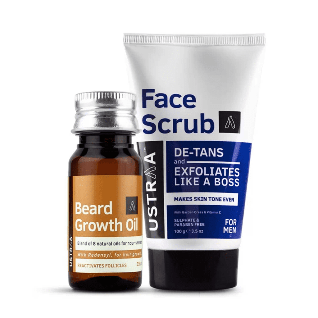 Ustraa Beard Growth Oil & De-tan Face Scrub - Ustraa
