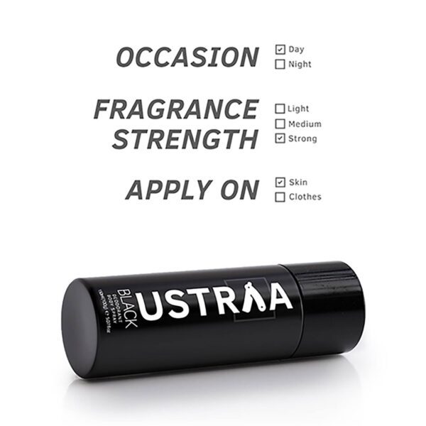 Ustraa Black Deodorant 150ml & De-tan Face Cream 50g - (2 Pcs) - Ustraa