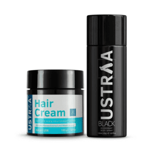 Ustraa Black Deodorant 150ml & Hair Cream Daily Use 100g (2 Pcs) - Ustraa