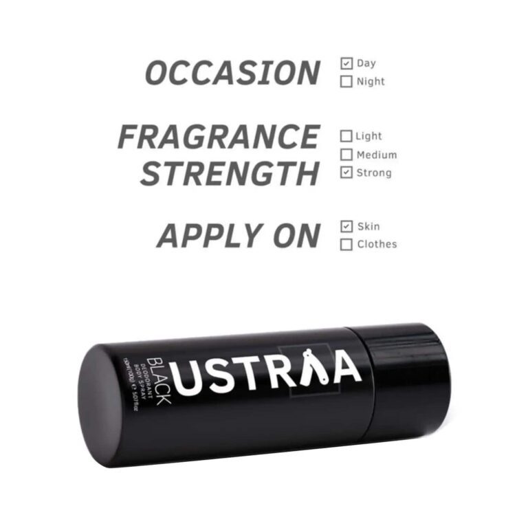 Ustraa Black Deodorant Body Spray - (150ml) - Ustraa