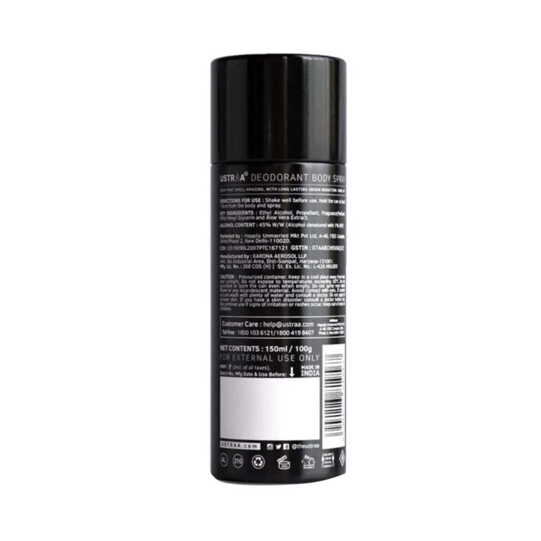 Ustraa Black Deodorant Body Spray - (150ml) - Ustraa