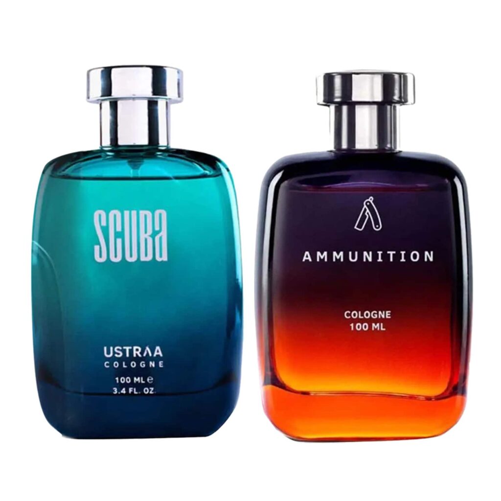 Ustraa Cologne For Men Ammunition (100 ml) & Cologne For Men Deep And Fresh Scuba (100 ml) Combo - Ustraa