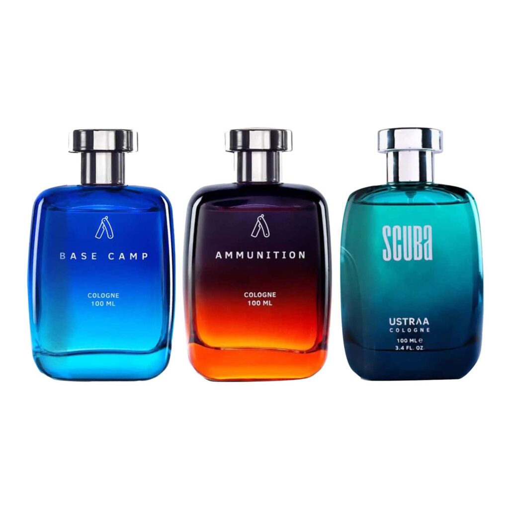 Ustraa Cologne For Men Deep And Fresh Scuba, Cologne For Menbase & Ammunition Perfume Combo - Ustraa