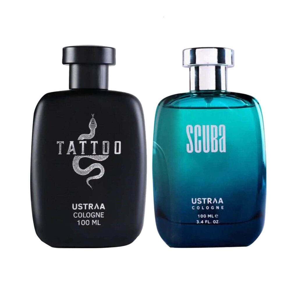 Ustraa Cologne for Men - Tattoo (100 ml) & Cologne for Men Deep and Fresh - Scuba (100 ml) Combo - Ustraa