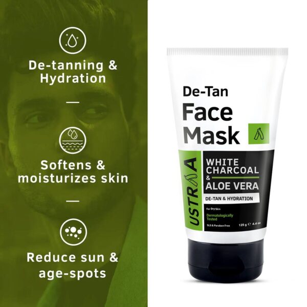 Ustraa De Tan Face Mask For Dry Skin - 125 g (pack Of 2) - (2 Pcs) - Ustraa