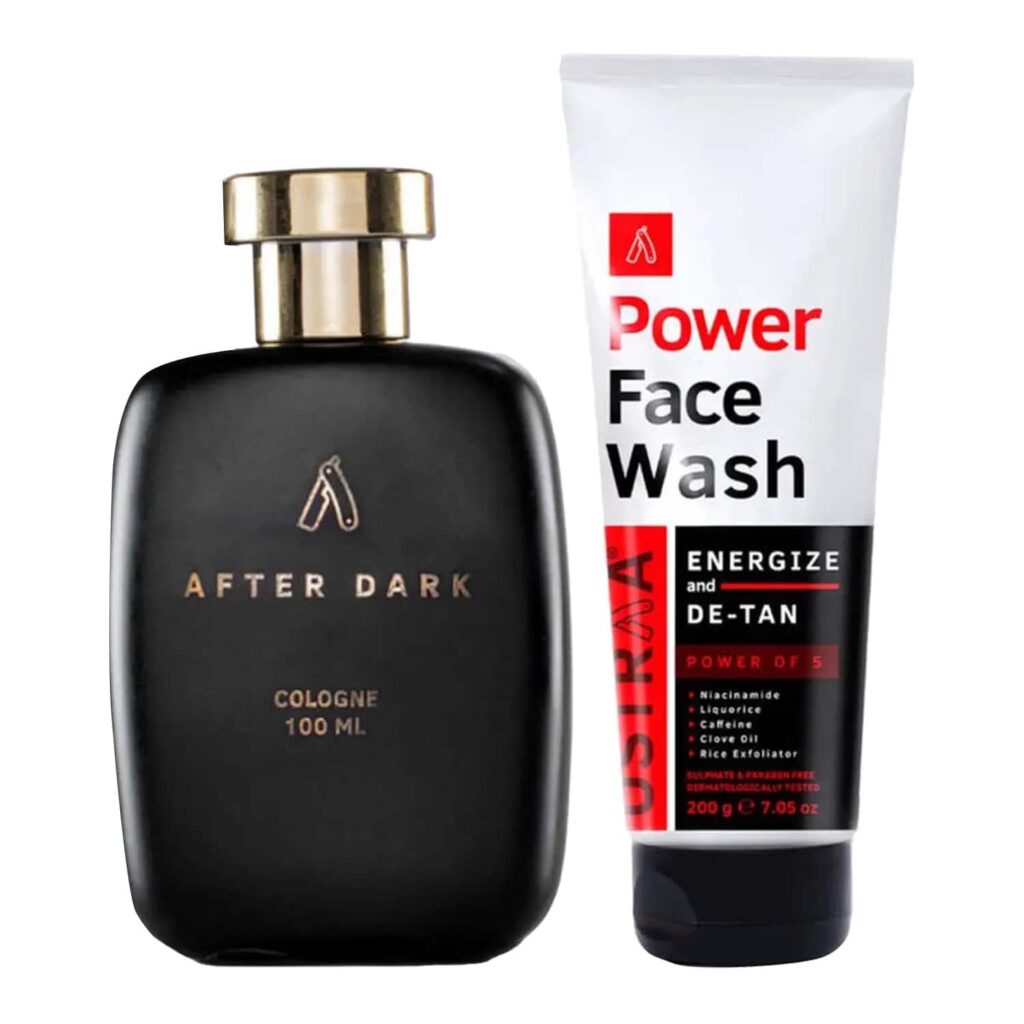 Ustraa Energize And De-Tan Power Face Wash (200 g) & Cologne For Men After Dark (100 ml) Combo - Ustraa