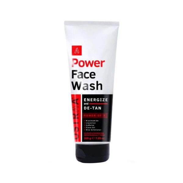 Ustraa Energize And De-Tan Power Face Wash, Skin Tone Cream, Night Cream & Mens Face Scrub Combo - Ustraa