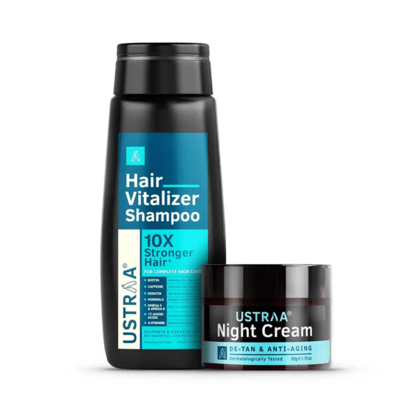 Ustraa Hair Vitalizer Shampoo & Night Cream Combo - Ustraa