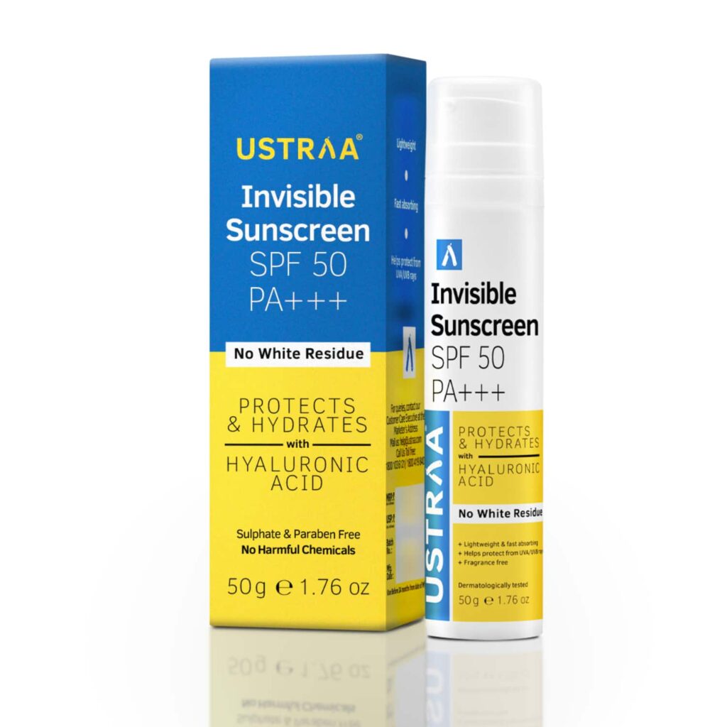 Ustraa Invisible Sunscreen SPF 50 Pa+++ (50g) - Ustraa