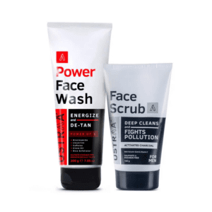 Ustraa Power Face Wash De-Tan & Activated Charcoal Face Scrub - Ustraa