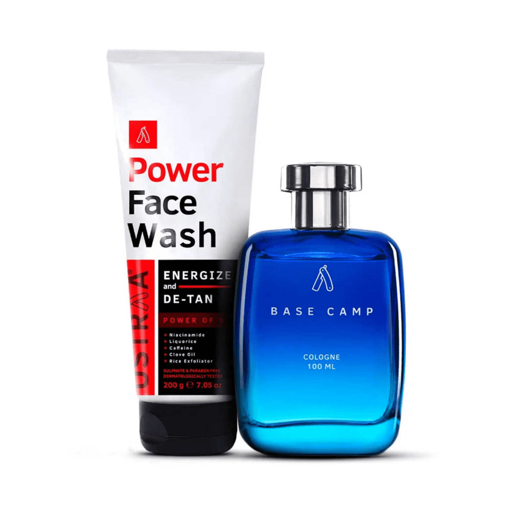 Ustraa Power Face Wash De-Tan & Base Camp Cologne - Ustraa