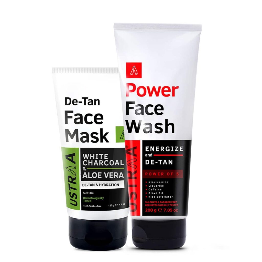 Ustraa Power Face Wash De-Tan & De-Tan Face Mask Dry Skin - Ustraa