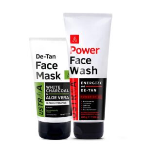 Ustraa Power Face Wash De-Tan & De-Tan Face Mask Dry Skin - Ustraa