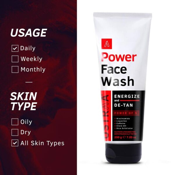 Ustraa Power Face Wash De-Tan & De-Tan Face Mask - Oily Skin - Ustraa