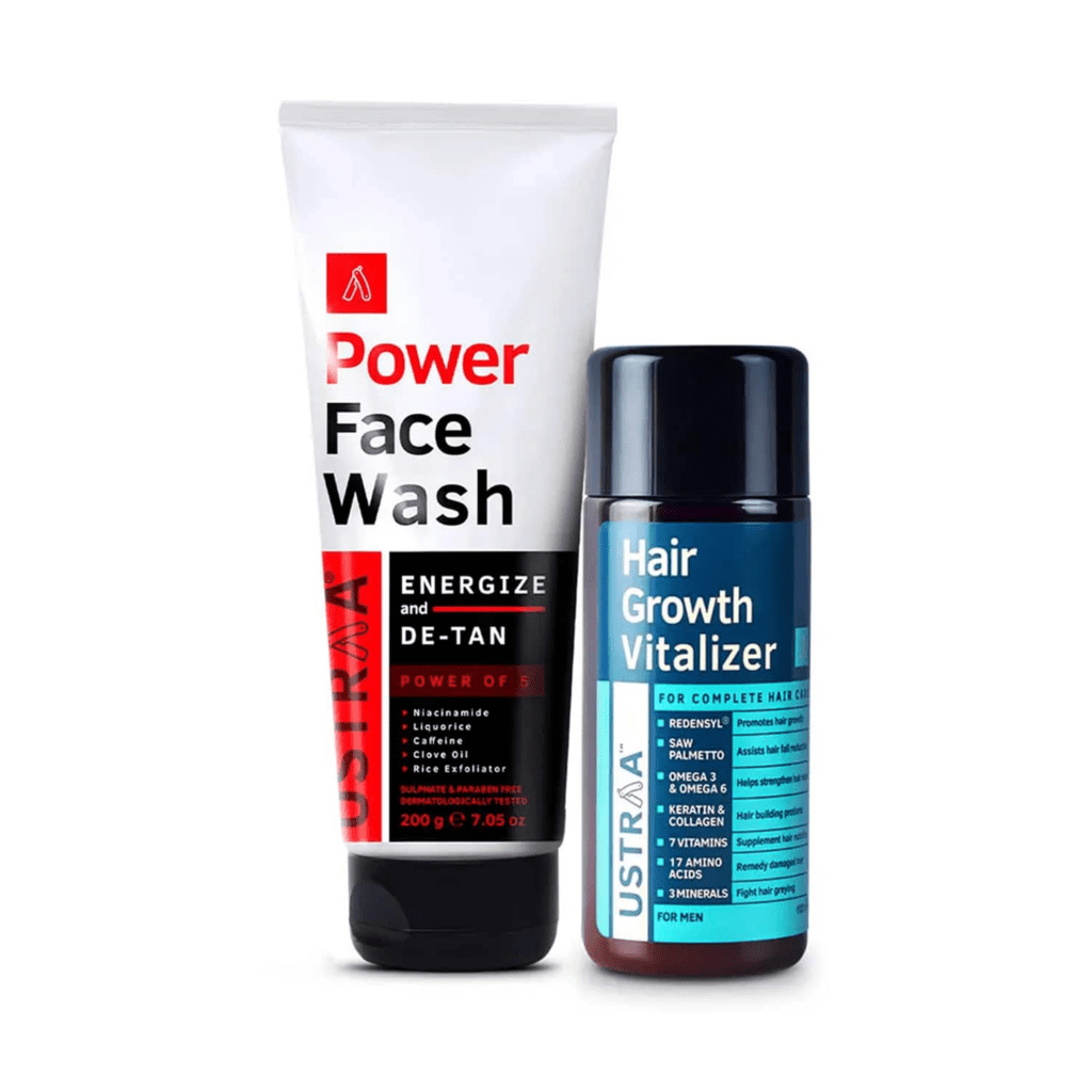 Ustraa Power Face Wash De-Tan & Hair Growth Vitalizer - Ustraa
