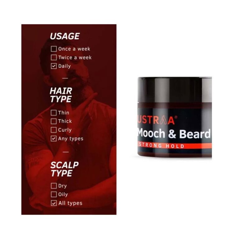 Ustraa Strong Hold Mooch & Beard Wax - (50g) - Ustraa