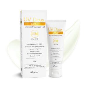 UV Doux Gold Sunscreen Gel For Anti Ageing with Sun Protection | SPF 50 and PA+++ Broad Spectrum | Enriched with Anti-oxidants like Vit C & E | Matte Finish | Water Resistant &...