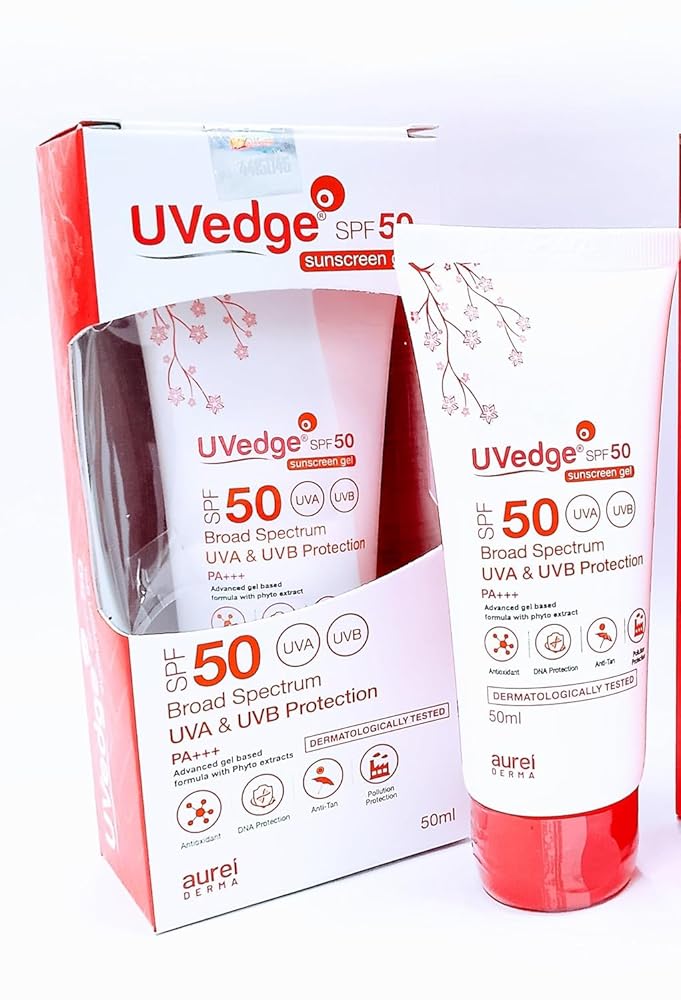 Uv Edge Spf 50 Sunscreen Gel For All Skin Type, 1 Count