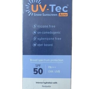 UV-Tec Snow Sunscreen Acne UVA/UVB Protection SPF 50+++ Silicone Sunscreen For All Skin Type-50gm
