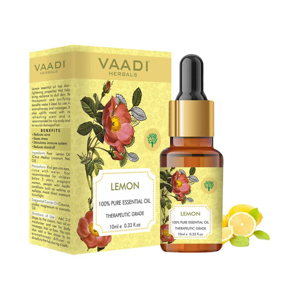 Vaadi Herbals 100% Pure Therapeutic Grade Lemon Essential Oil (10ml) - Vaadi Herbals