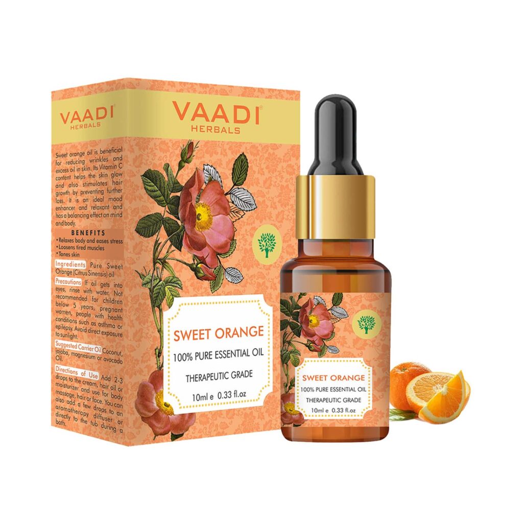 Vaadi Herbals 100% Pure Therapeutic Grade Sweet Orange Essential Oil (10ml) - Vaadi Herbals