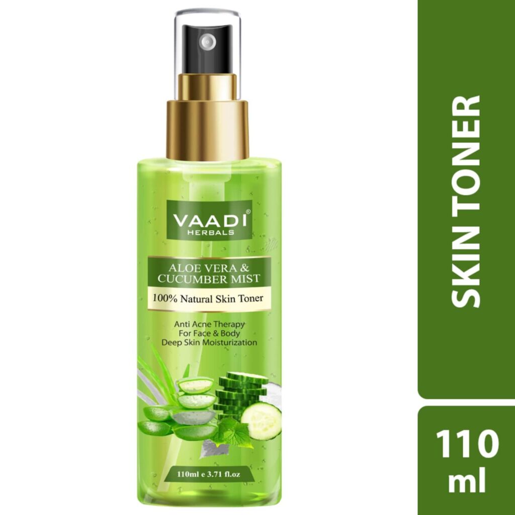 Vaadi Herbals Aloe Vera and Cucumber Mist 100% Natural Skin Toner (110ml) - Vaadi Herbals