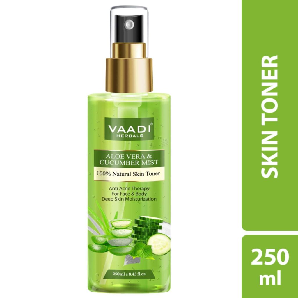 Vaadi Herbals Aloe Vera and Cucumber Mist 100% Natural Skin Toner (250ml) - Vaadi Herbals