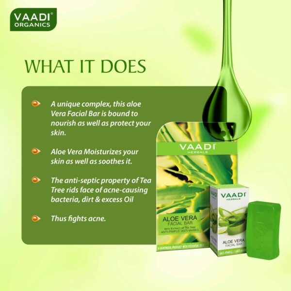 Vaadi Herbals Aloe Vera Facial Bar Soap (25g) - Vaadi Herbals