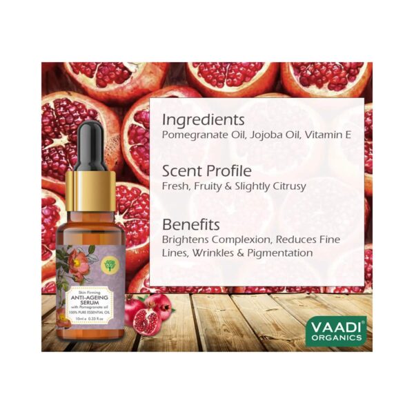 Vaadi Herbals Anti-Ageing Serum With Pomegranate Essential Oil (10ml) - Vaadi Herbals