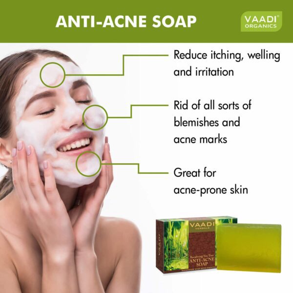 Vaadi Herbals Becalming Tea Tree Anti-Acne Soap (75g) - Vaadi Herbals