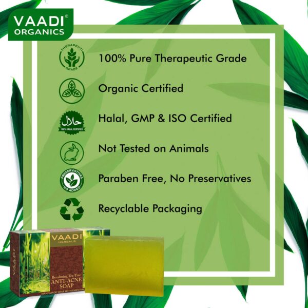 Vaadi Herbals Becalming Tea Tree Anti-Acne Soap (75g) - Vaadi Herbals
