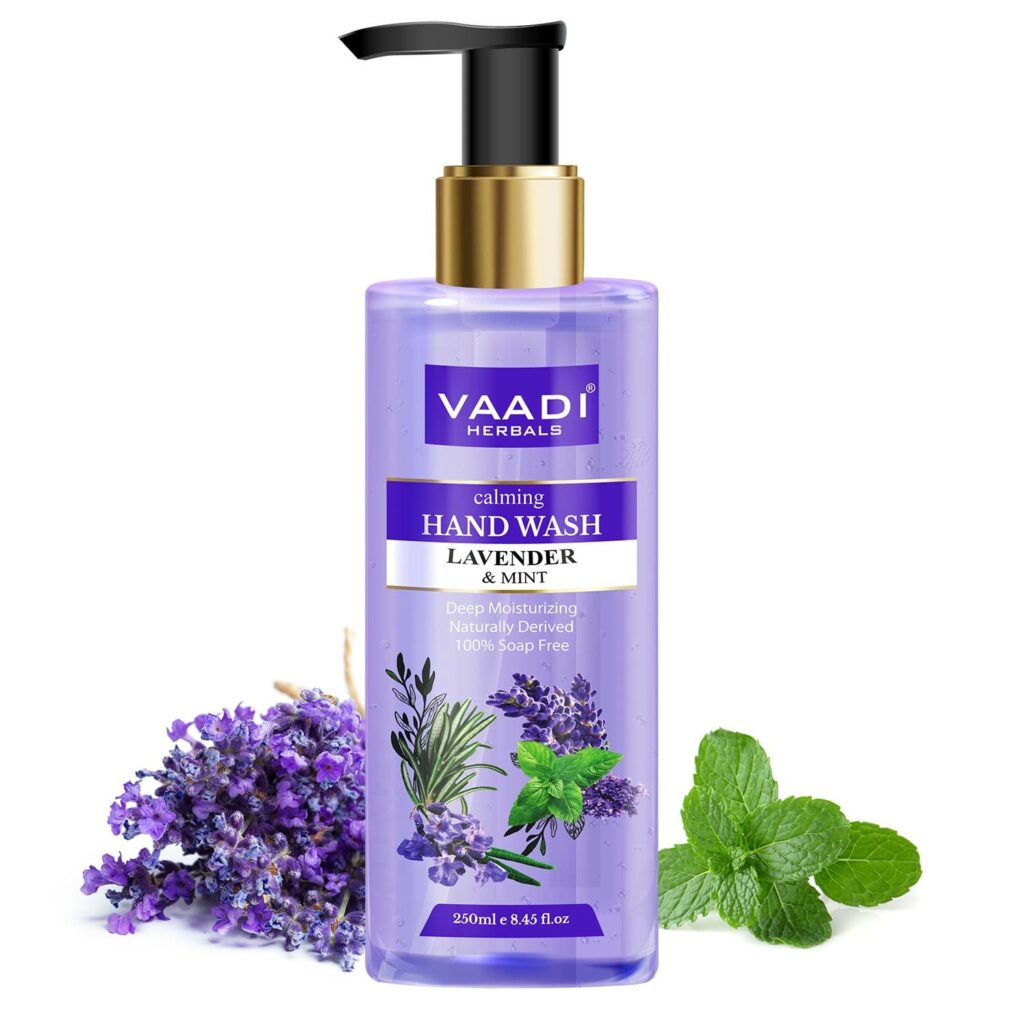 Vaadi Herbals Calming Deep Moisturising Lavender and Mint Hand Wash (250ml) - Vaadi Herbals