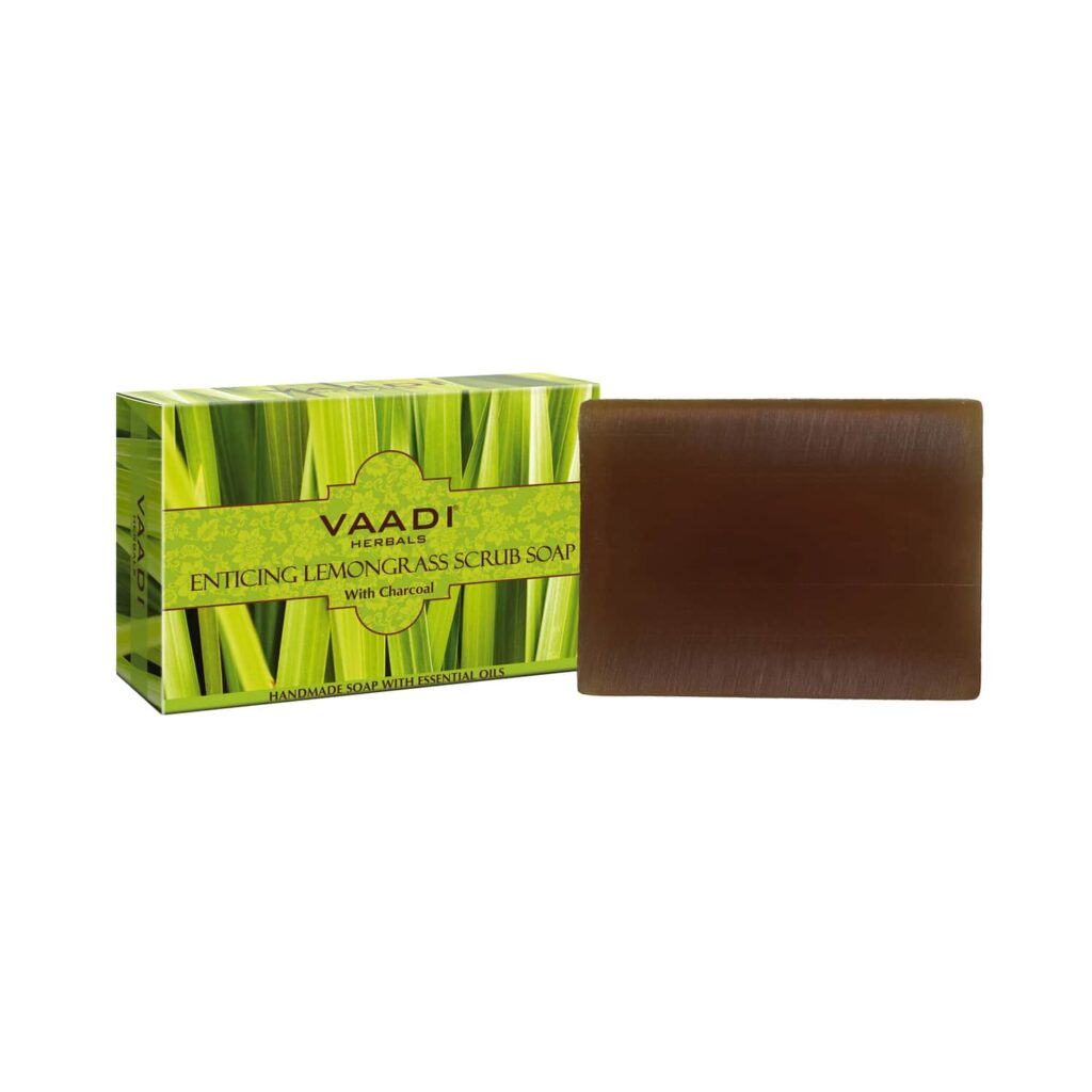 Vaadi Herbals Enticing Lemongrass Scrub Soap (75g) - Vaadi Herbals