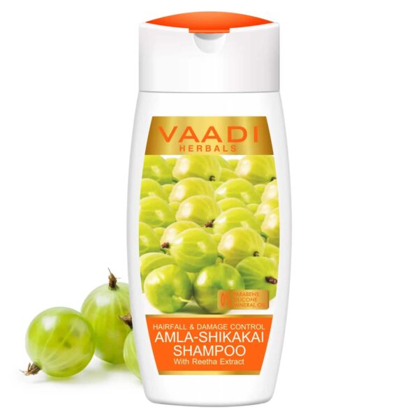 Vaadi Herbals Hairfall & Damage Control Amla-Shikakai Shampoo (110ml) - Vaadi Herbals