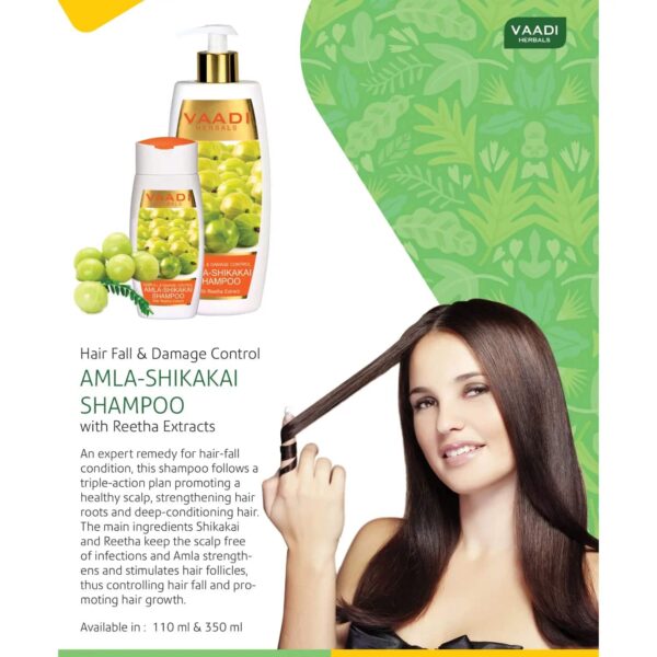 Vaadi Herbals Hairfall & Damage Control Amla-Shikakai Shampoo (110ml) - Vaadi Herbals