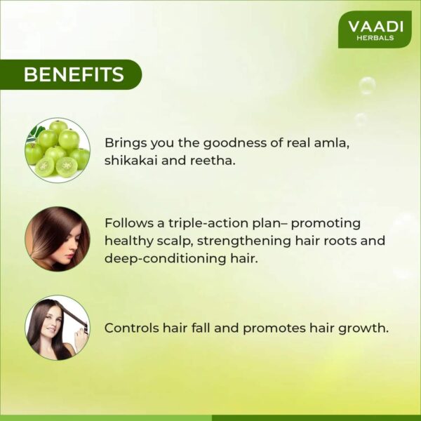 Vaadi Herbals Hairfall & Damage Control Amla-Shikakai Shampoo (110ml) - Vaadi Herbals