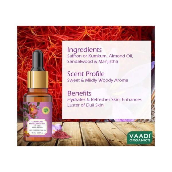 Vaadi Herbals Luxurious Kumkumadi Essential Oil (10ml) - Vaadi Herbals