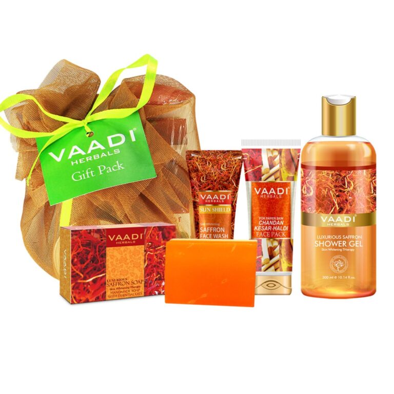 Vaadi Herbals Luxurious Saffron Skin Whitening Set - (4Pcs) - Vaadi Herbals