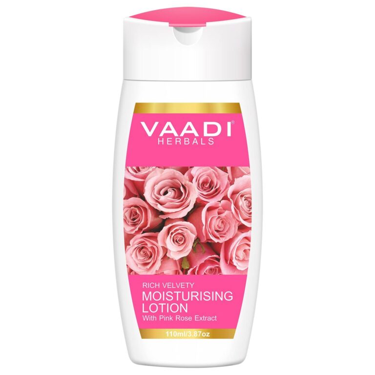 Vaadi Herbals Moisturising Lotion With Pink Rose Extract (110ml) - Vaadi Herbals