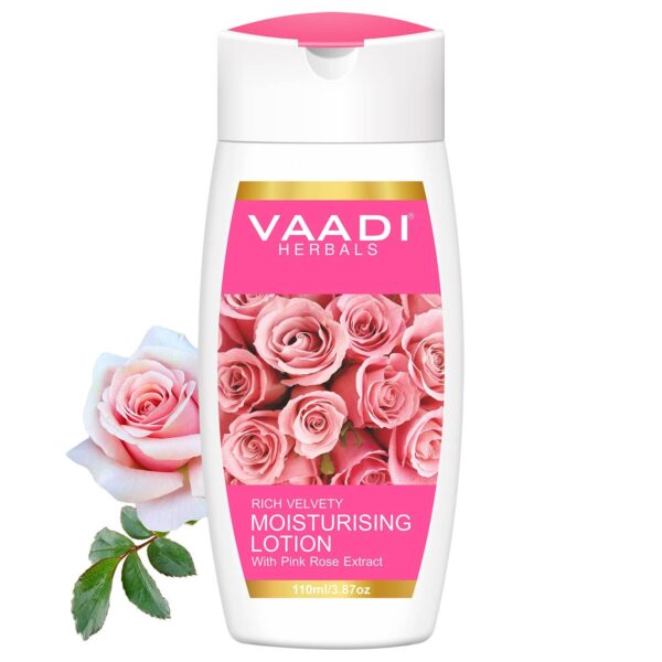 Vaadi Herbals Moisturising Lotion With Pink Rose Extract (110ml) - Vaadi Herbals