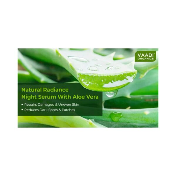 Vaadi Herbals Natural Radiance Night Serum With Aloe Vera Essential Oil (10ml) - Vaadi Herbals