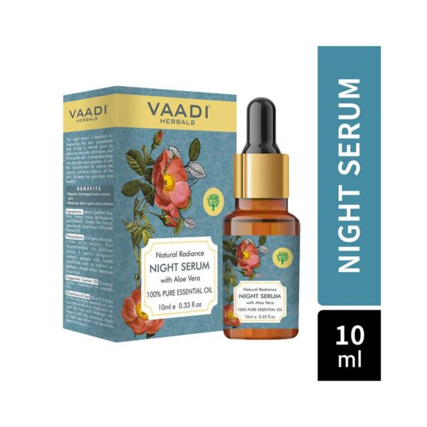 Vaadi Herbals Natural Radiance Night Serum With Aloe Vera Essential Oil (10ml) - Vaadi Herbals
